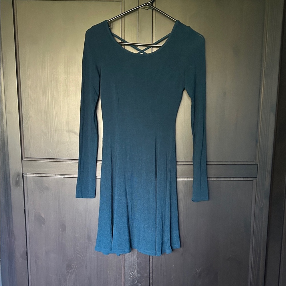 Forever 21 Teal Long Sleeve Dress
